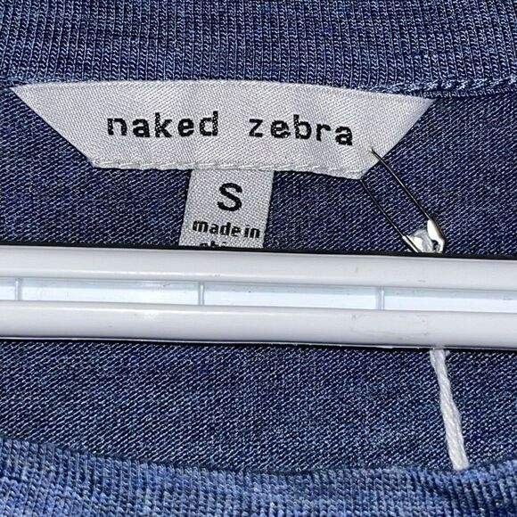 New Naked Zebra Sleeveless Blouse Wmns Sz S Blue Tie Bow New - Picture 3 of 7